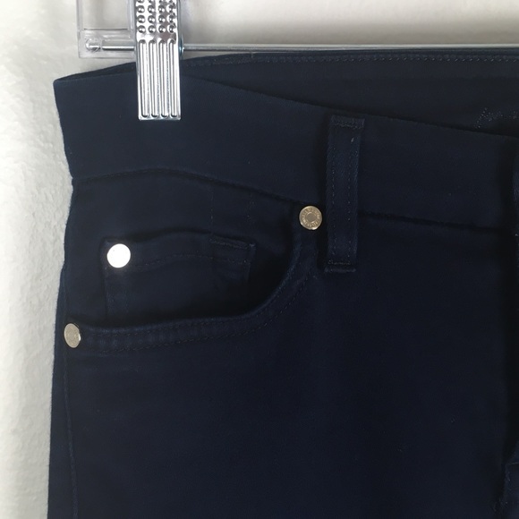 7 For All Mankind The Mid Rise Skinny Pants in Deep Blue - Picture 2 of 11